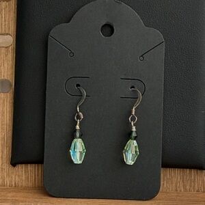 Green Bead Drop Earrings